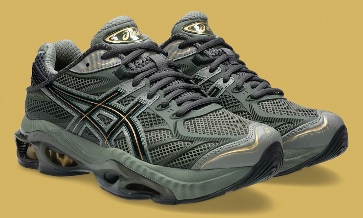 ASICS viste de verde oliva las GEL-Kinetic 2.0